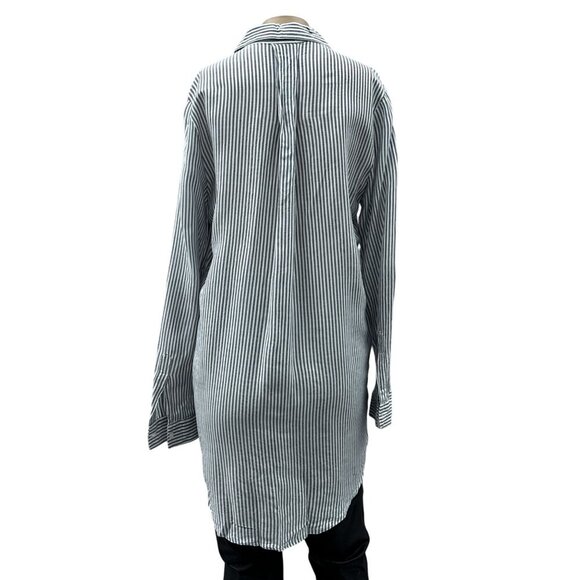Velvet Heart‎ Striped Button-Up Long Sleeve Pocket Tunic Shirt Dress Women M - Picture 2 of 11